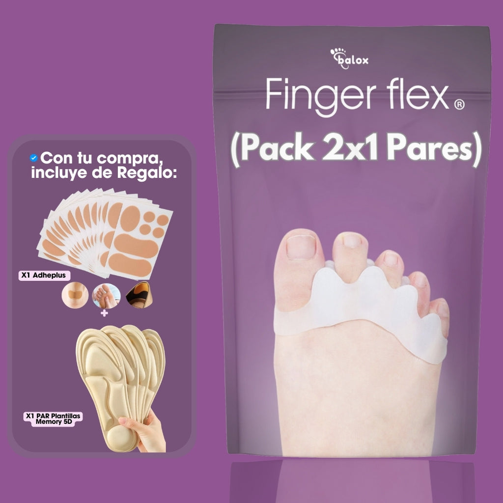 FINGER FLEX®️ (2x1 PAR) | DE REGALO 1 PAR DE PLANTILLAS ALIVIA DOLOR + ADHEPLUS BALOX